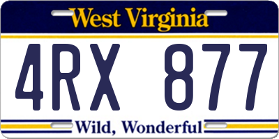 WV license plate 4RX877