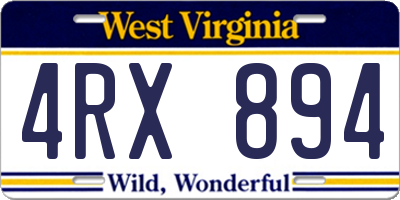 WV license plate 4RX894