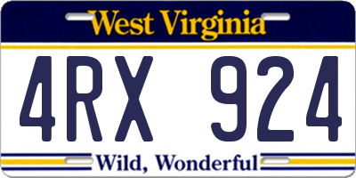 WV license plate 4RX924