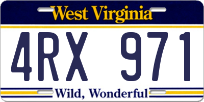 WV license plate 4RX971