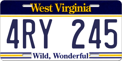 WV license plate 4RY245