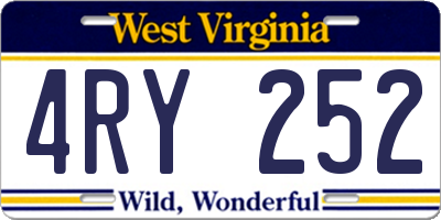 WV license plate 4RY252