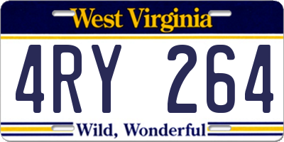 WV license plate 4RY264