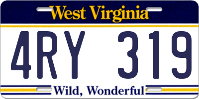 WV license plate 4RY319