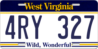 WV license plate 4RY327