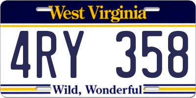 WV license plate 4RY358