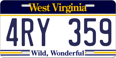 WV license plate 4RY359