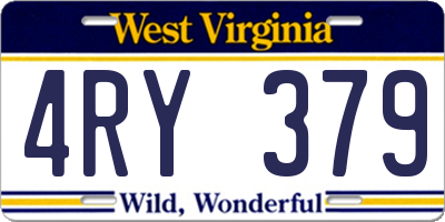 WV license plate 4RY379