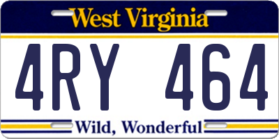 WV license plate 4RY464