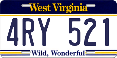 WV license plate 4RY521