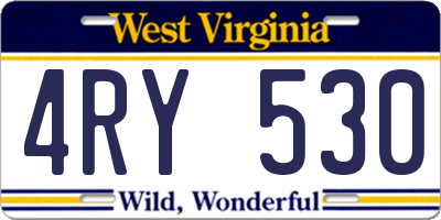 WV license plate 4RY530