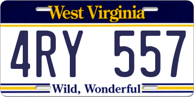 WV license plate 4RY557