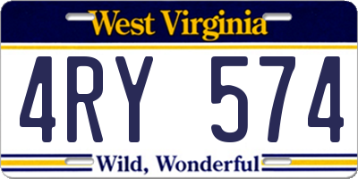 WV license plate 4RY574