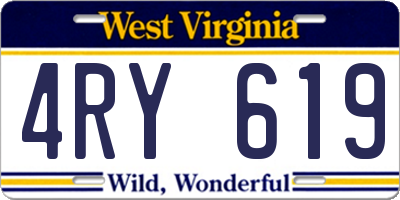 WV license plate 4RY619