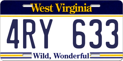WV license plate 4RY633