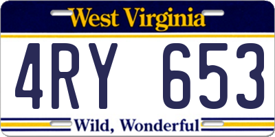 WV license plate 4RY653