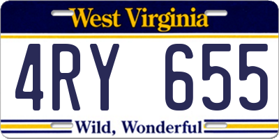 WV license plate 4RY655