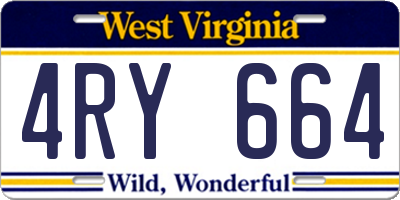 WV license plate 4RY664