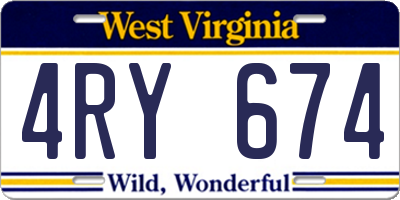 WV license plate 4RY674