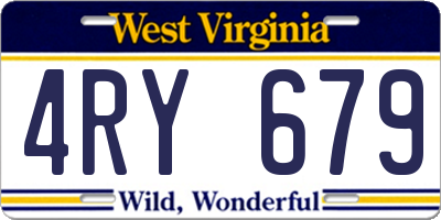 WV license plate 4RY679