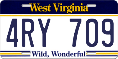WV license plate 4RY709