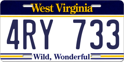 WV license plate 4RY733
