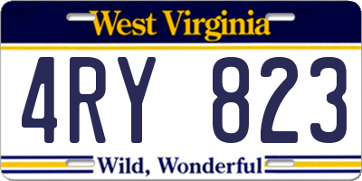 WV license plate 4RY823