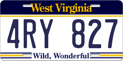 WV license plate 4RY827