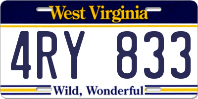 WV license plate 4RY833