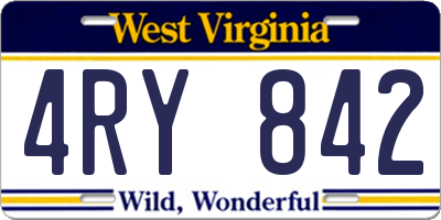 WV license plate 4RY842