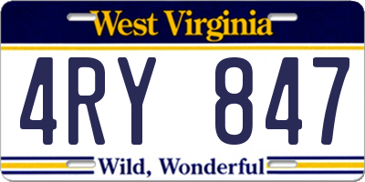 WV license plate 4RY847