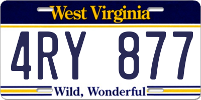 WV license plate 4RY877