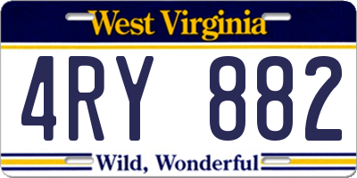 WV license plate 4RY882