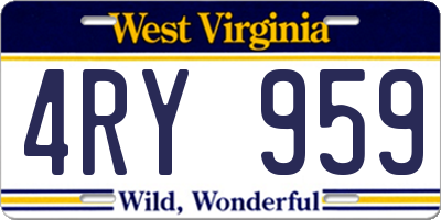 WV license plate 4RY959