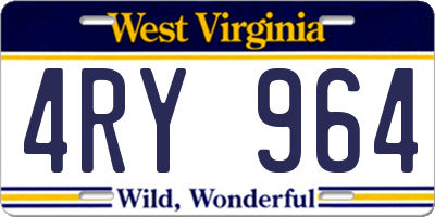 WV license plate 4RY964