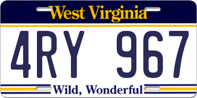 WV license plate 4RY967