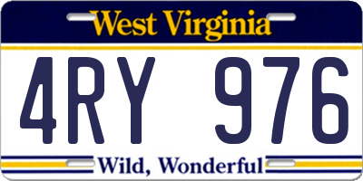 WV license plate 4RY976