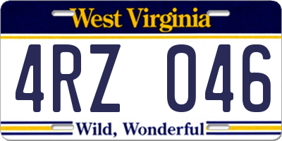 WV license plate 4RZ046