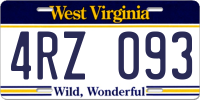 WV license plate 4RZ093