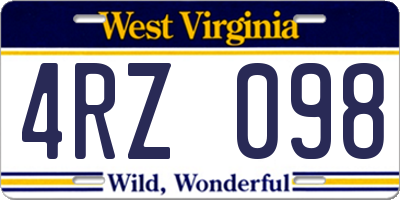 WV license plate 4RZ098