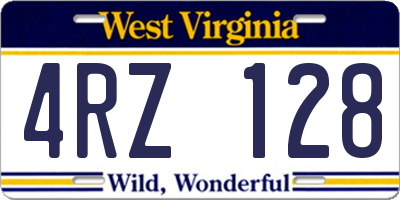 WV license plate 4RZ128