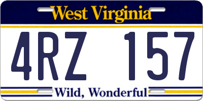 WV license plate 4RZ157