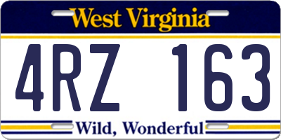 WV license plate 4RZ163