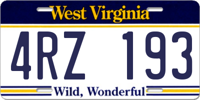 WV license plate 4RZ193