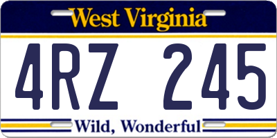 WV license plate 4RZ245