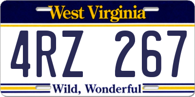 WV license plate 4RZ267