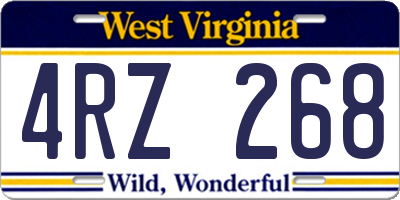 WV license plate 4RZ268