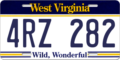 WV license plate 4RZ282