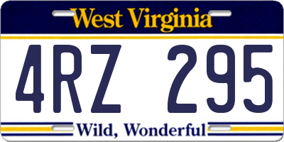 WV license plate 4RZ295