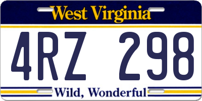 WV license plate 4RZ298